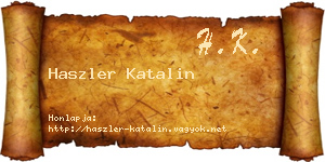 Haszler Katalin névjegykártya